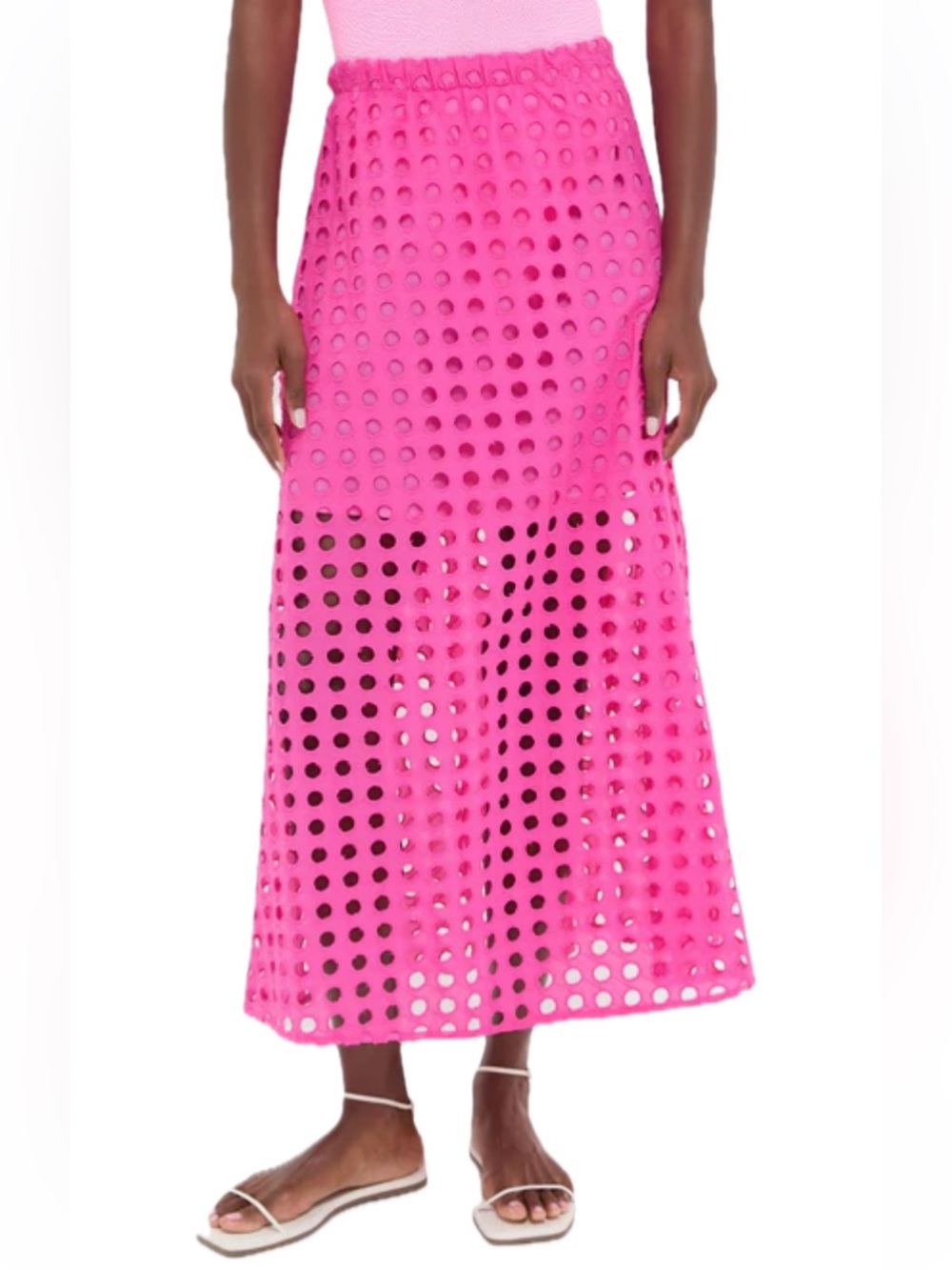 Like New Tuckernuck Hot Pink Cotton Eyelet Eve Skirt XL